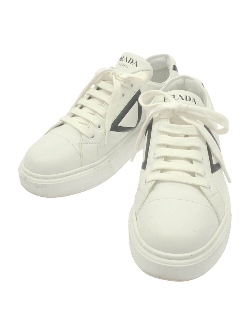 Prada Triangle Low-Top Sneakers White